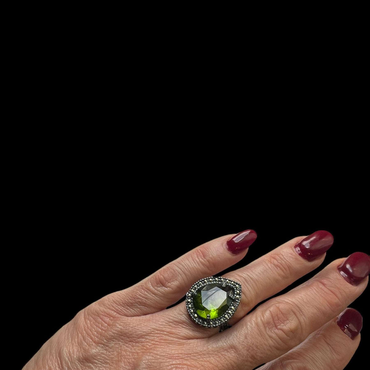 Anillo Drop Pav Verde Anillos de Joyería Regina Castillo