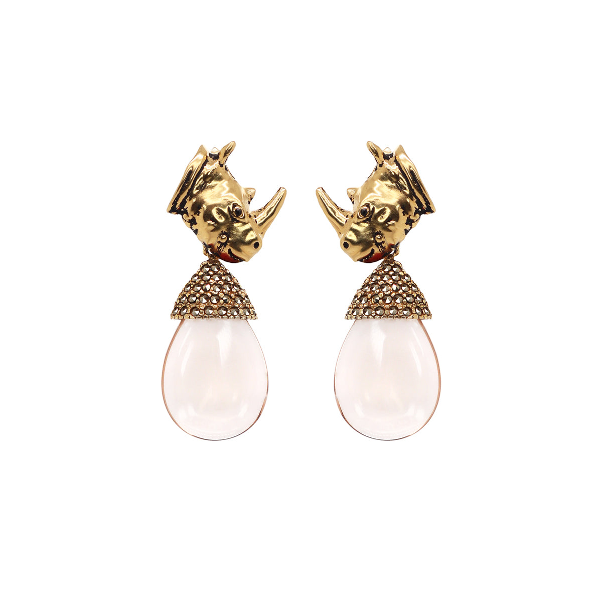 COMBO ARETE RINO CON DROP OVAL ROJO, HATTY Y FUT GOLD Arete + Drop de Joyería Regina Castillo