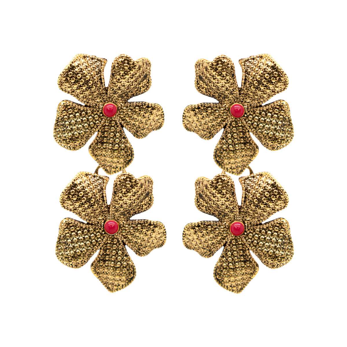 Arete Flores Bi Catha Vintage Aretes con Drop (No desmontable) de Joyería Regina Castillo