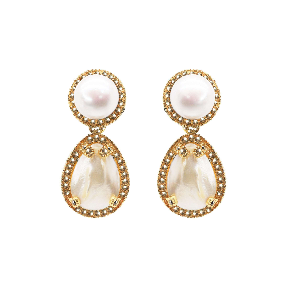 Aretes Picoly Gold + Drop Mop Jan Gold Arete + Drop de Joyería Regina Castillo