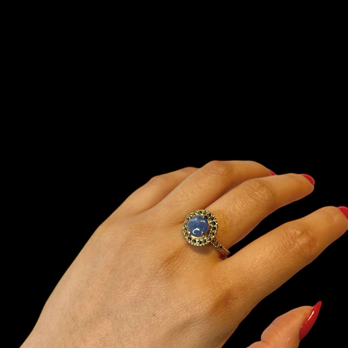 Anillo Corona Azul Gold Anillos de Joyería Regina Castillo