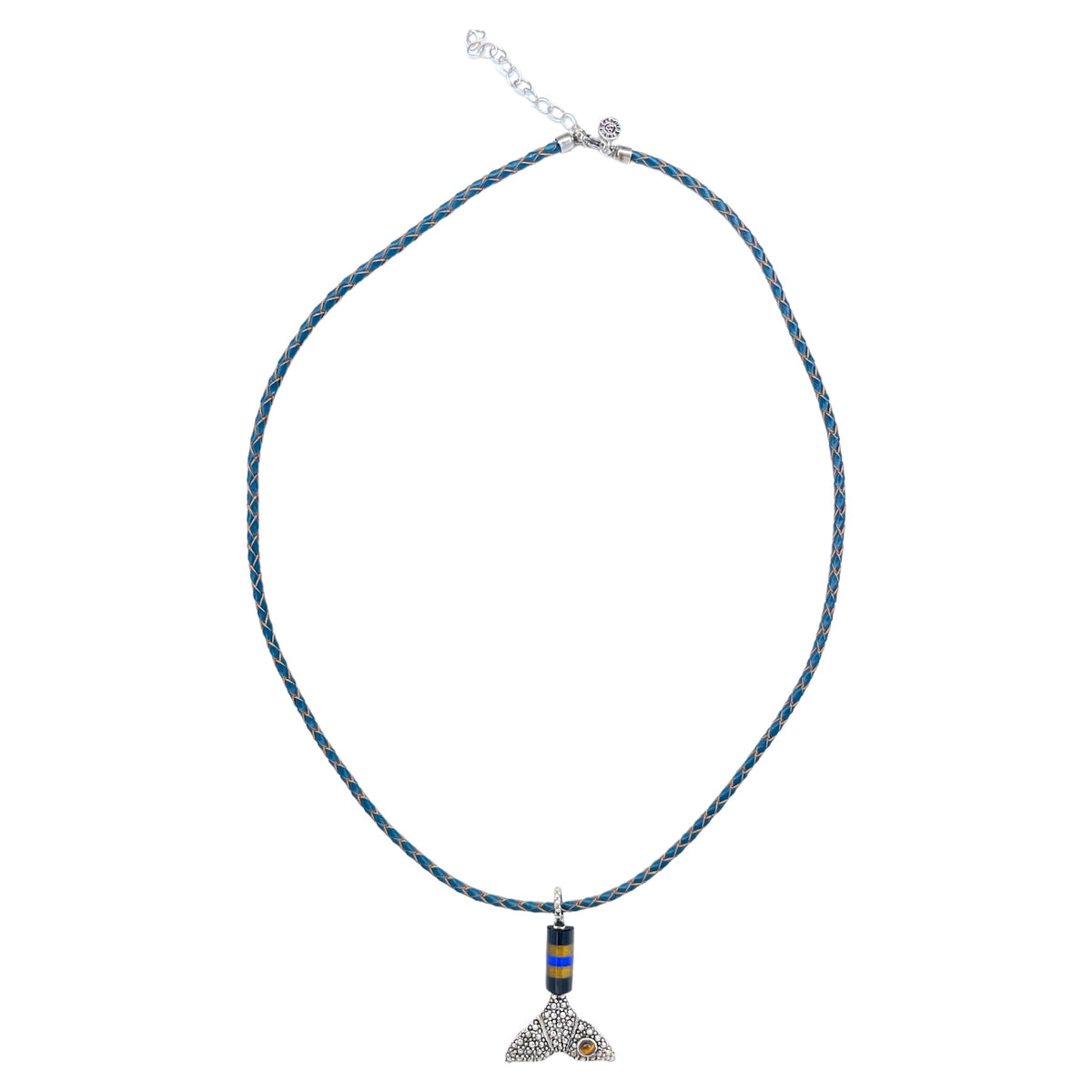 COLLAR AZUL ROMBOS COLA DE BALLENA Collares de Joyería Regina Castillo