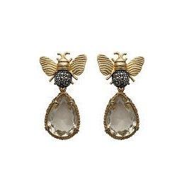 Arete Abeja I de plata + Drop Clásico desmontables Arete + Drop de Joyería Regina Castillo