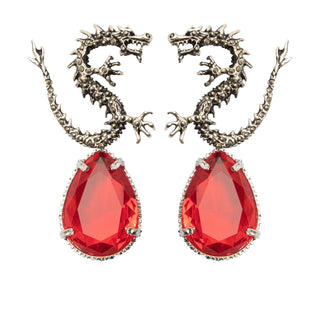 Arete Dragón + Drop Clásico I Vintage Arete + Drop de Joyería Regina Castillo