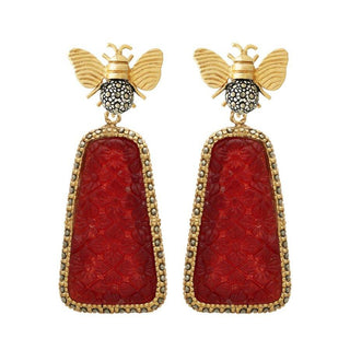 Arete abeja I + Drop Trapez Jade desmontables Arete + Drop de Joyería Regina Castillo