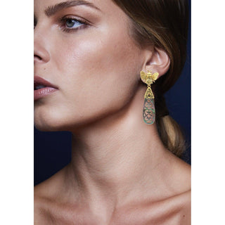 Arete bee I de plata desmontable + Drop hatty de plata desmontable Arete + Drop de Joyería Regina Castillo