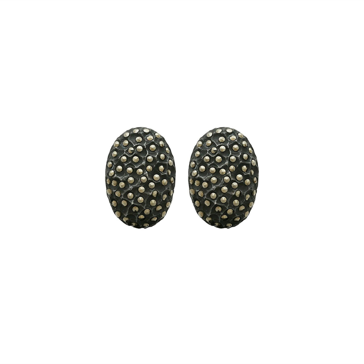 Arete oval amartillado Aretes de Joyería Regina Castillo