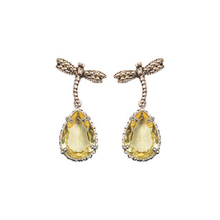 Arete Libélula + Drop Clásico II Vintage Arete + Drop de Joyería Regina Castillo