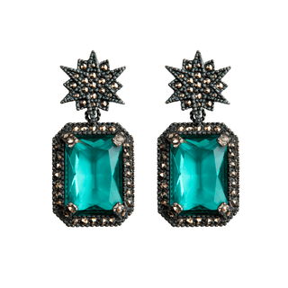 Arete Estrella Lyra + Drop Baguette II Arete + Drop de Joyería Regina Castillo