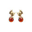 COMBO ARETE RINO CON DROP OVAL ROJO, HATTY Y FUT GOLD Arete + Drop de Joyería Regina Castillo