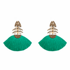Arete Bugs Esqueleto Pez Aretes con Drop (No desmontable) de Joyería Regina Castillo