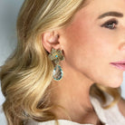 Arete Flor Catha con Drop Lumiere I Gold Arete + Drop de Joyería Regina Castillo