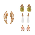 COMBO Arete Angel Con Drop Mini de Cuarzo Rosa, Crystal y Hatty (LIMITED) Arete + Drop de Joyería Regina Castillo