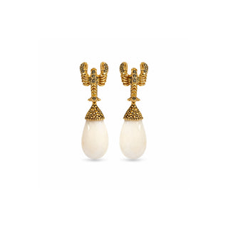 GOLD LOBSTER EARRING PLUS DROP BUGS