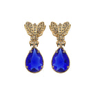 ARETE TZETZE GOLD CON DROP AZUL CLÁSICO Arete + Drop de Joyería Regina Castillo