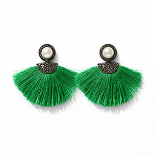 PICOLY GREEN FAN EARRINGS