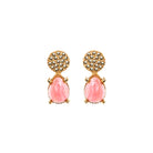 Arete Mini Lp Gold + Drop Opal Pink Mini Arete + Drop de Joyería Regina Castillo