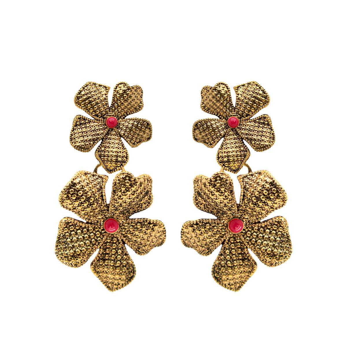 Arete Flores Bi Catha Vintage I Aretes con Drop (No desmontable) de Joyería Regina Castillo