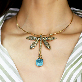 Gold Dragonfly Rigid Necklace