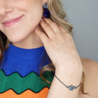 Pulsera Mini Bee Cadena Pav Azul Pulseras de Joyería Regina Castillo