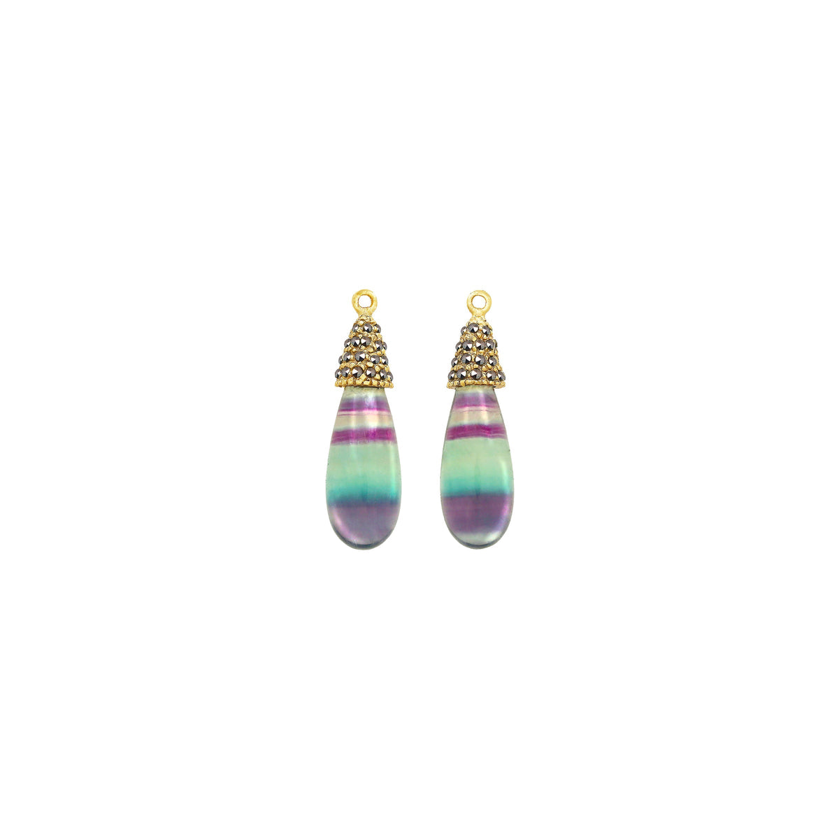 Drop calabazo fluorita con pátina grisáceo Drops de Joyería Regina Castillo