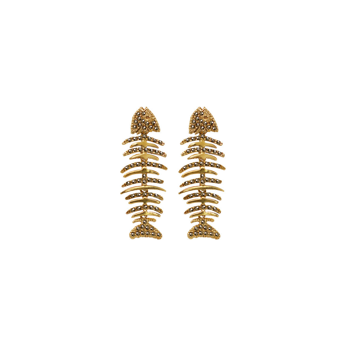 ARETE ESQUELETON GOLD Aretes de Joyería Regina Castillo