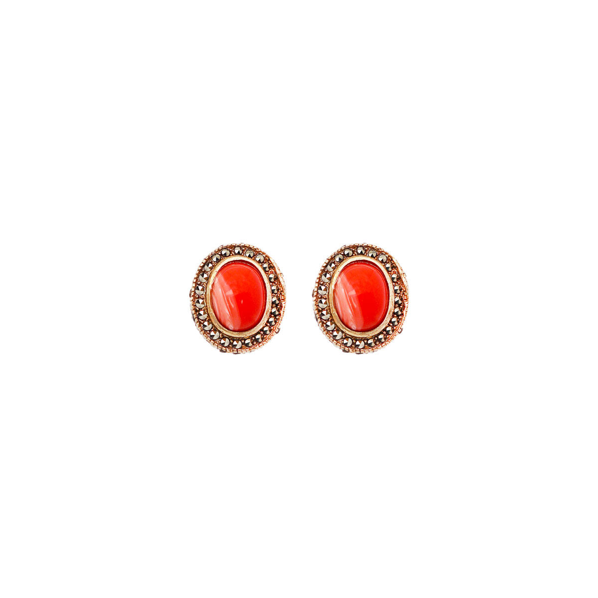 ARETE OVAL NARANJA Aretes de Joyería Regina Castillo