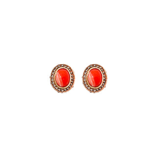 ARETE OVAL NARANJA Aretes de Joyería Regina Castillo