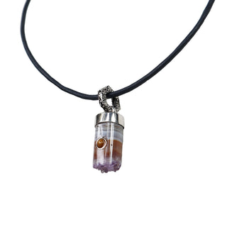 COLLAR CUERO + DIJE CRISTAL Collares de Joyería Regina Castillo
