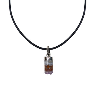 COLLAR CUERO + DIJE CRISTAL Collares de Joyería Regina Castillo