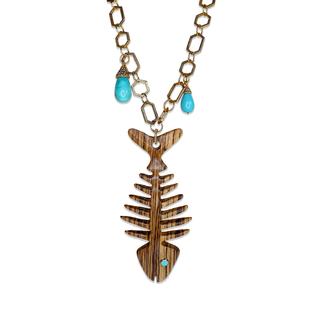 Wooden Skeleton Beehive Necklace | Regina Castillo Jewelry Chains and ...
