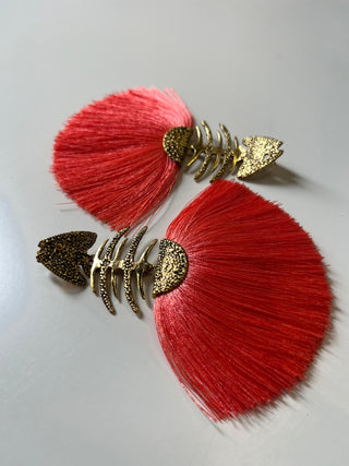 Bugs Skeleton Fish Earring