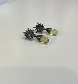 Lyra Star Earring + Detachable Citrine Pumpkin Drop