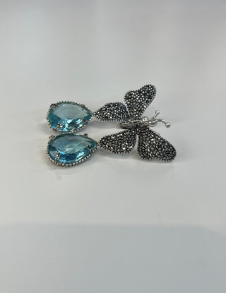 Katie Butterfly Earring + Drop Classic II Blue Tatiana