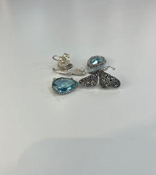 Katie Butterfly Earring + Drop Classic II Blue Tatiana