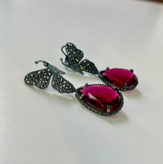 Katie Butterfly Earring + Classic Detachable Silver Drop