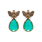 Arete bugs abeja aqua Aretes con Drop (No desmontable) de Joyería Regina Castillo
