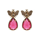 Arete bugs abeja rosa Aretes con Drop (No desmontable) de Joyería Regina Castillo