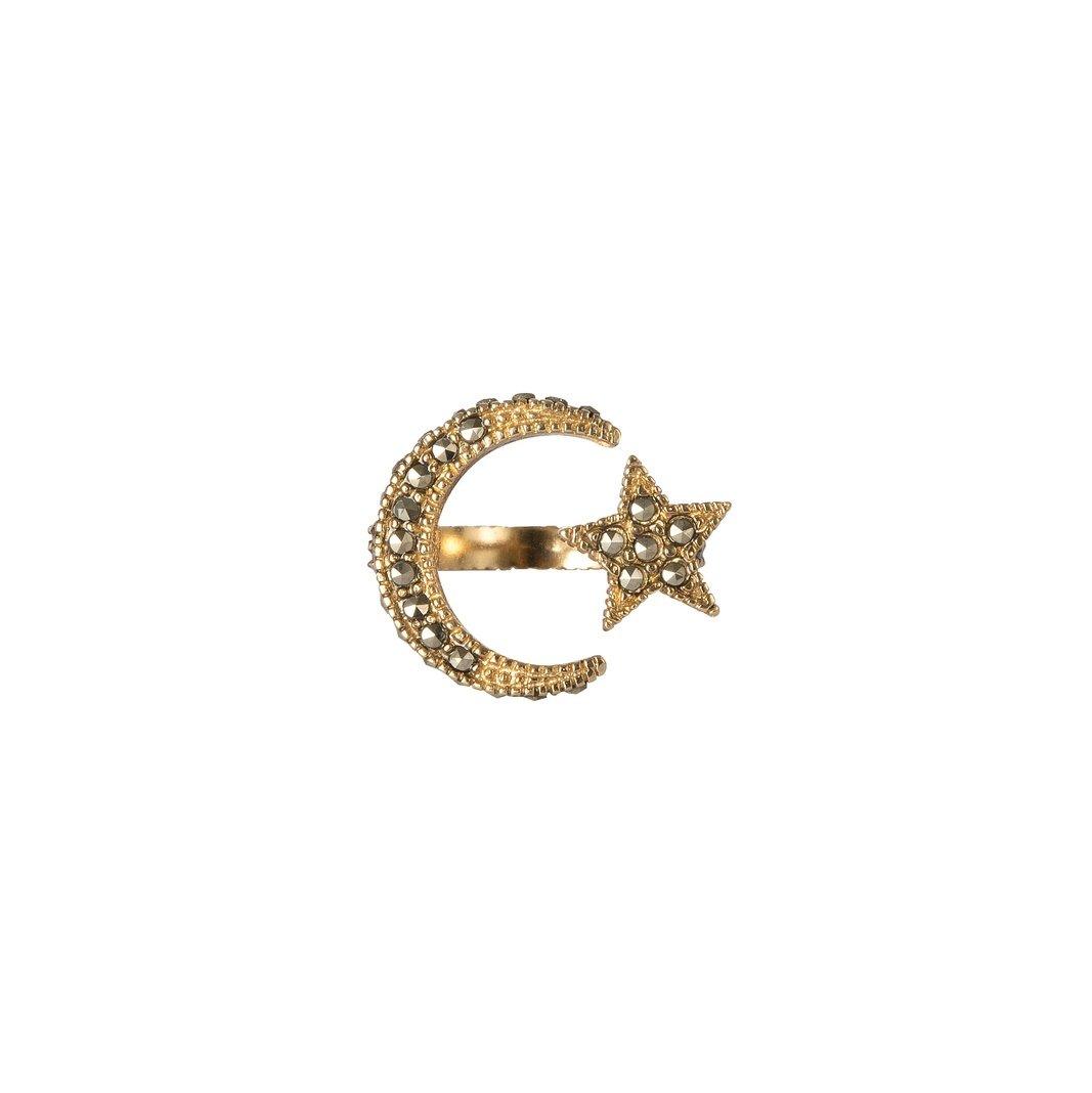 Anillo Acrux de plata  con baño de oro Anillos de Joyería de autor Regina Castillo