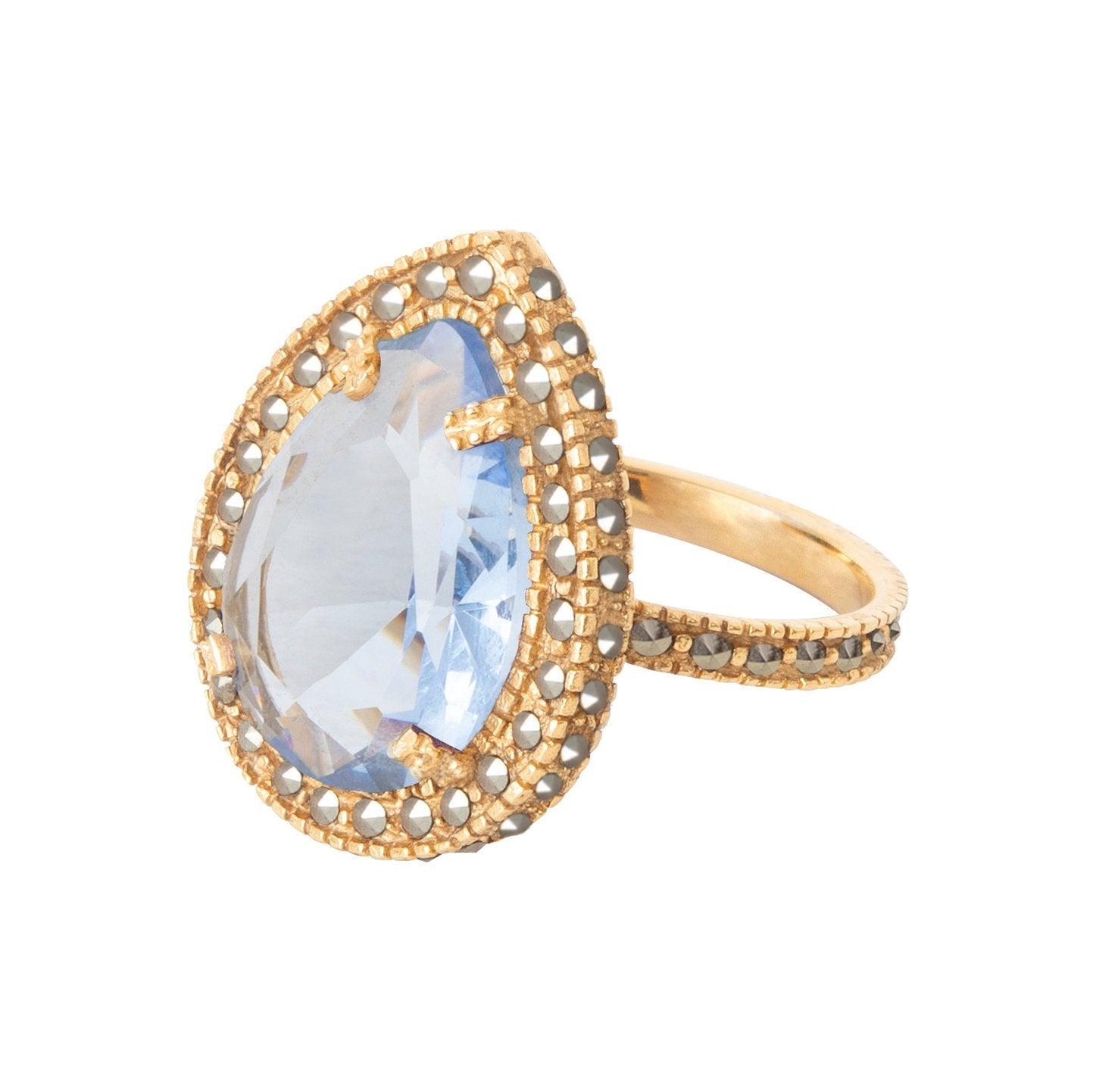 Anillo Jan II de Plata (Azul Bebé) Anillos de Joyería de autor Regina Castillo