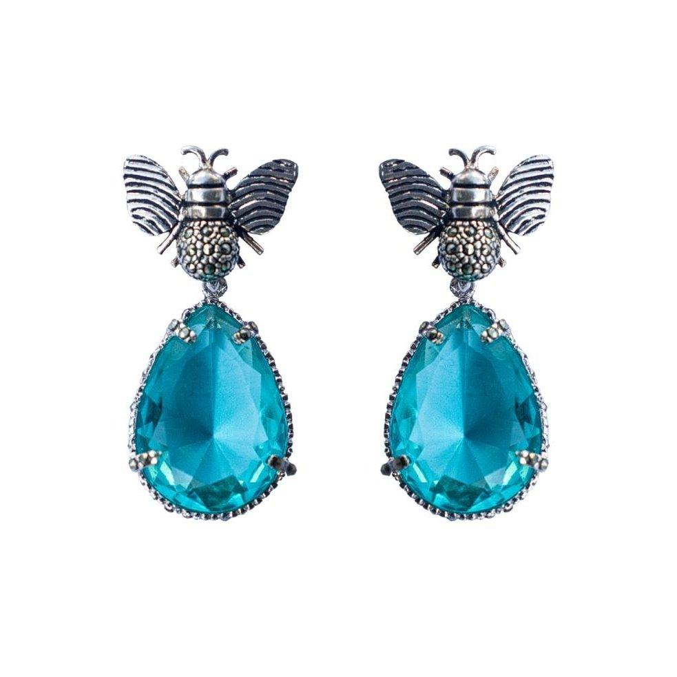 Arete Abeja + Drop Clásico Intercambiable Arete + Drop de Joyería Regina Castillo