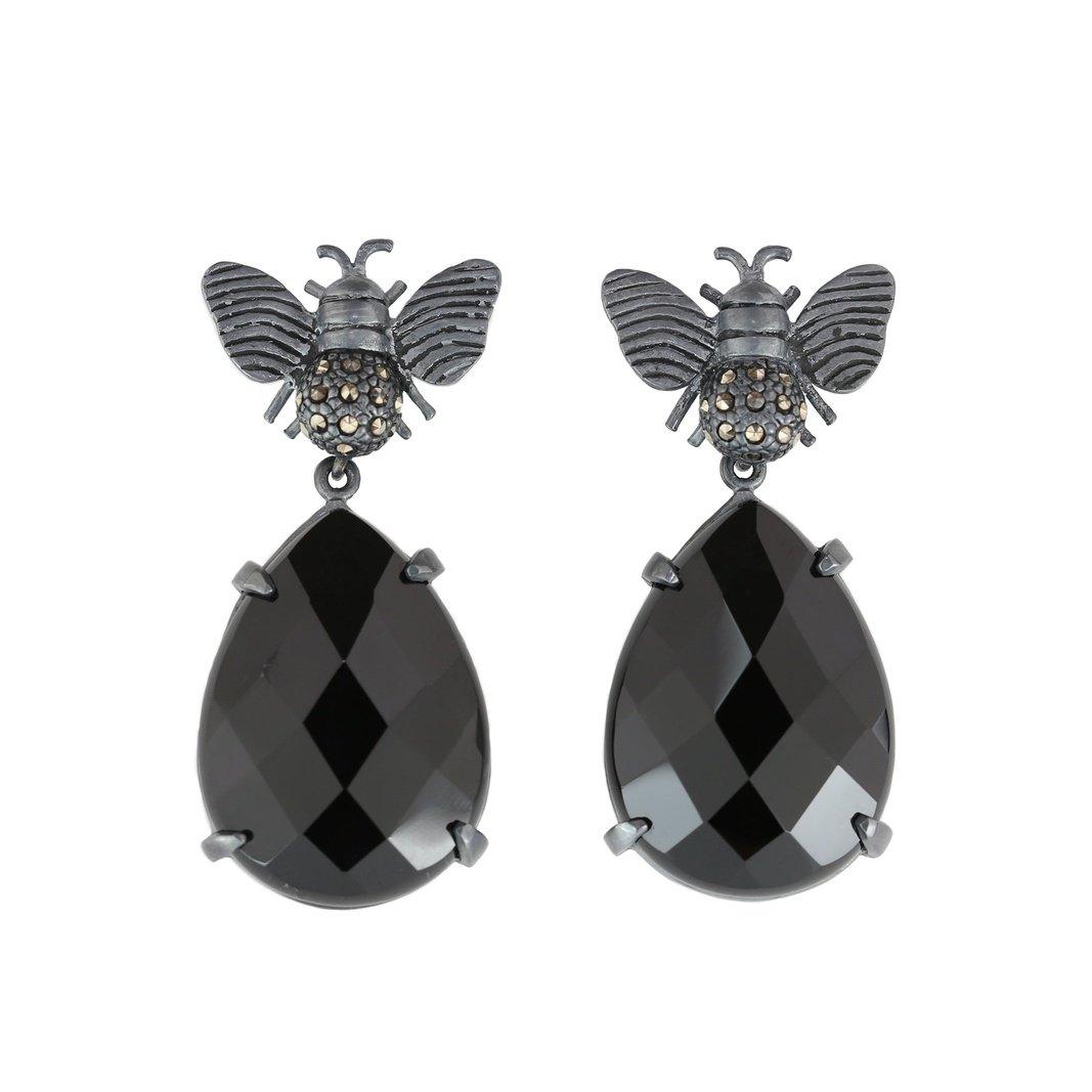 Arete Abeja I + Drop Clásico (desmontable) Arete + Drop de Joyería de autor Regina Castillo