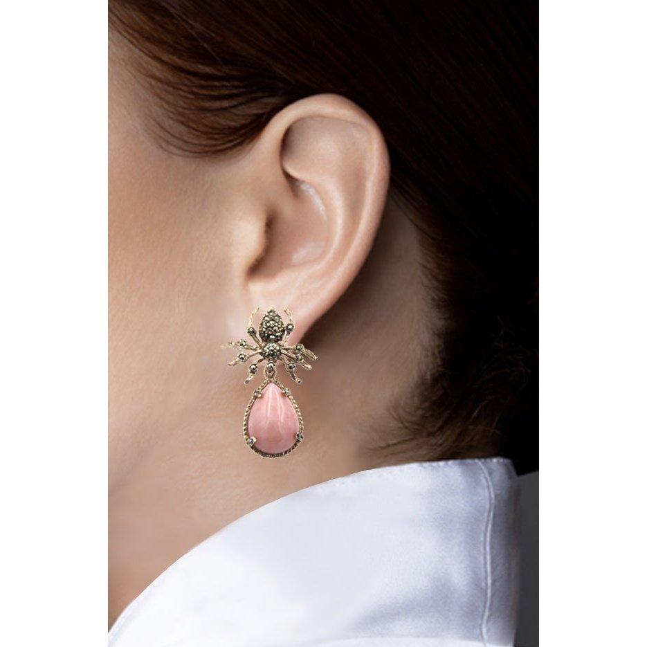 Arete Araña Mom + Drop Clásico de plata Arete + Drop de Joyería de autor Regina Castillo