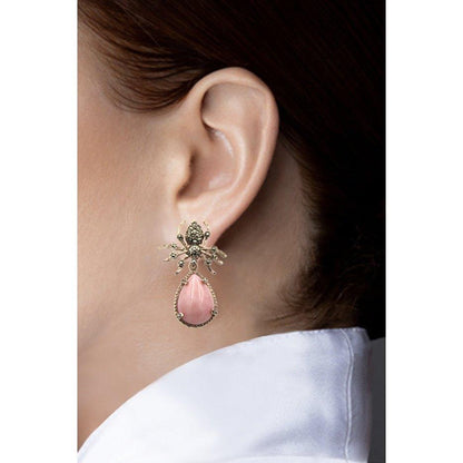 Arete Araña Mom + Drop Clásico de plata Arete + Drop de Joyería de autor Regina Castillo