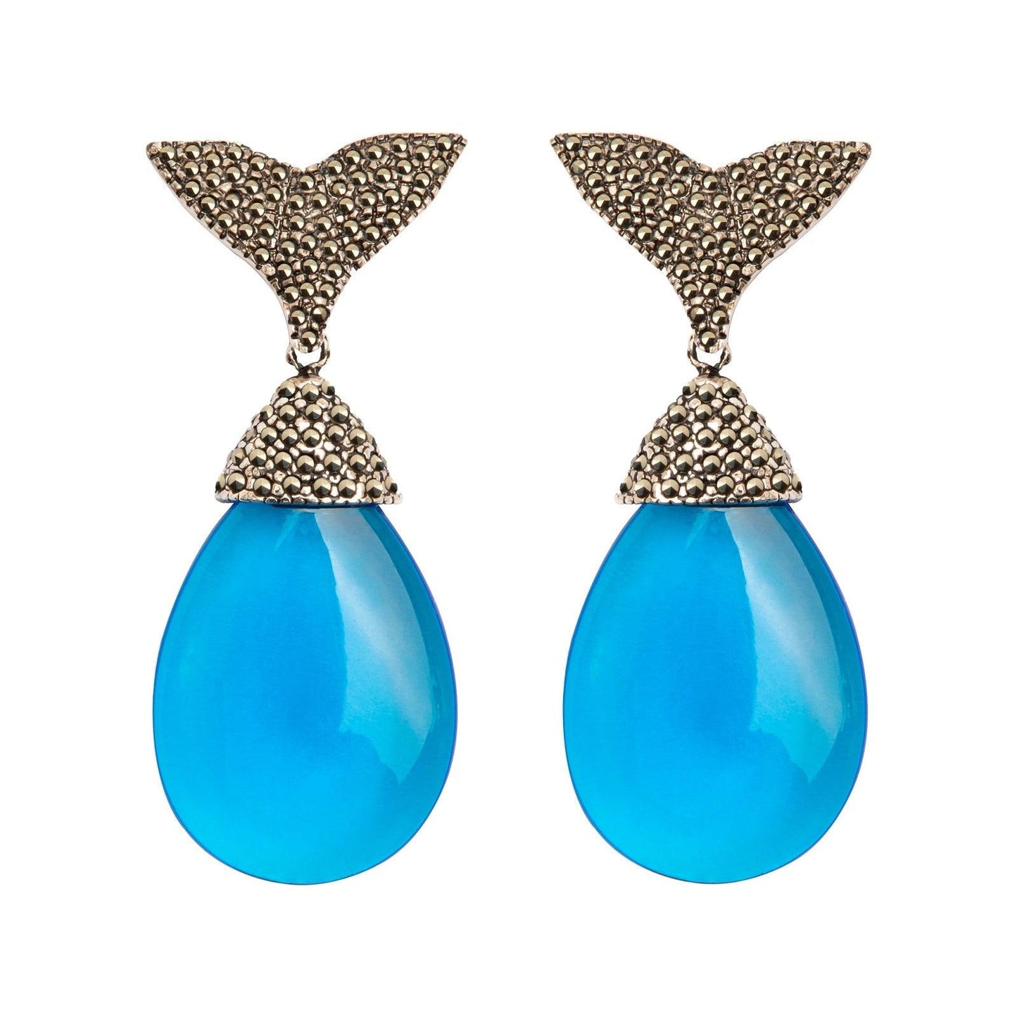 Arete Ballena + Drop Hatty XG Vintage Arete + Drop de Joyería de autor Regina Castillo