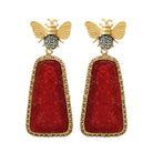 Arete abeja I + Drop Trapez Jade desmontables Arete + Drop de Joyería Regina Castillo