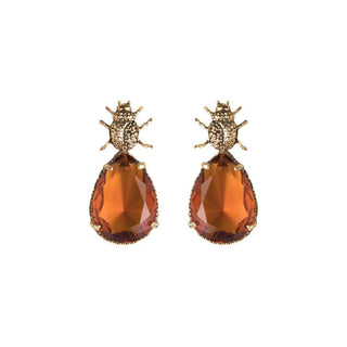 Arete bugs escarabajo ámbar Arete Bugs de Joyería de autor Regina Castillo