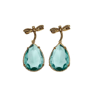 Arete bugs libélula aqua Aretes con Drop (No desmontable) de Joyería Regina Castillo