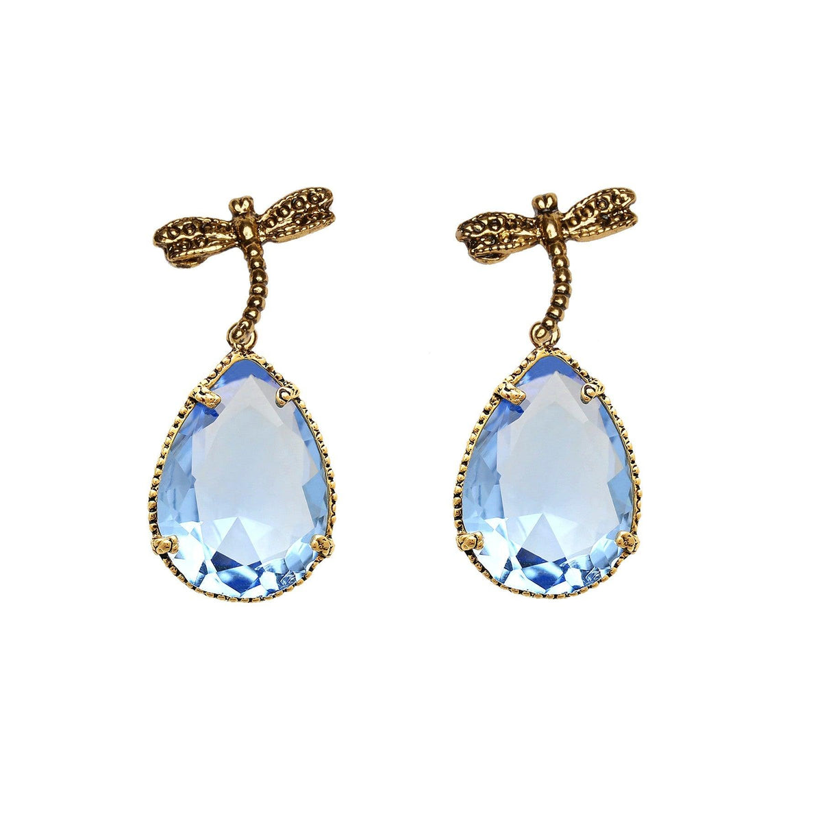 Arete bugs libélula azul bebé Aretes con Drop (No desmontable) de Joyería Regina Castillo