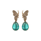 Arete bugs mariposa aqua Aretes con Drop (No desmontable) de Joyería Regina Castillo